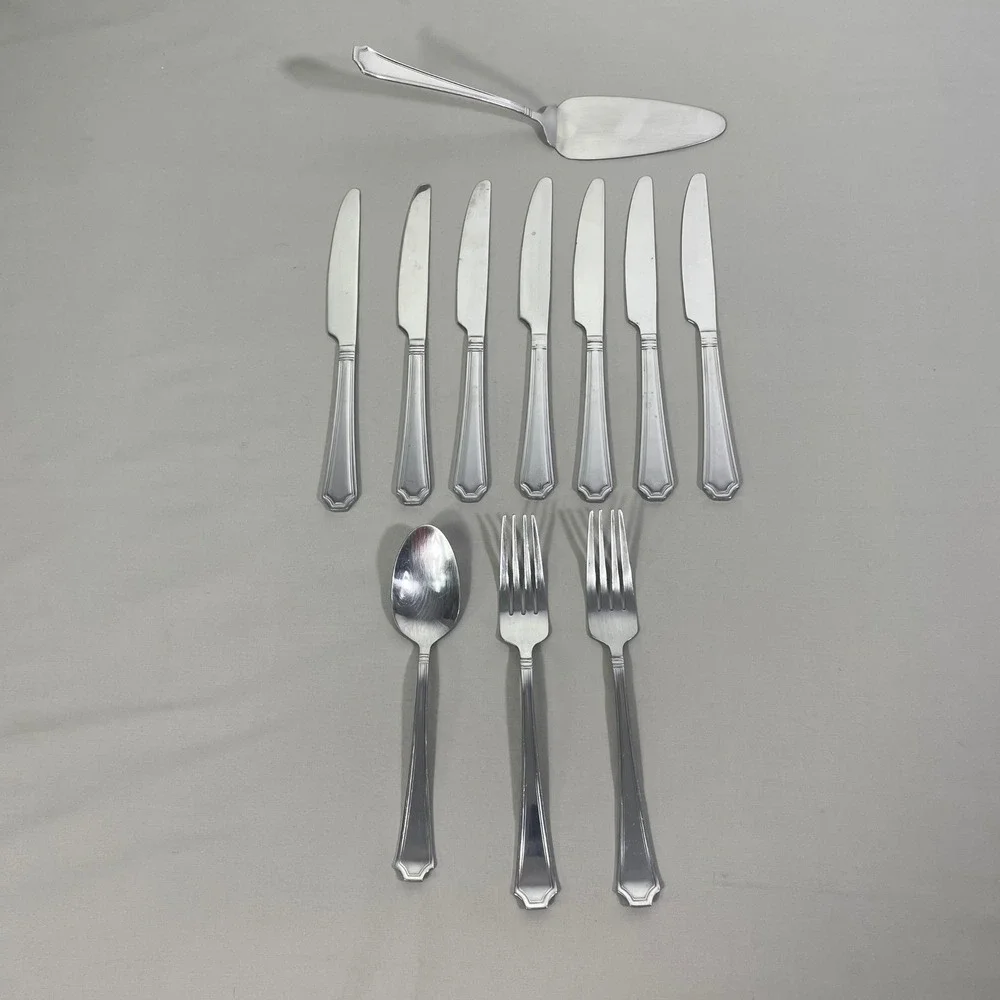 International Silver Carleigh 11 piece Stainless Steel Flatware & Pie‎ Server